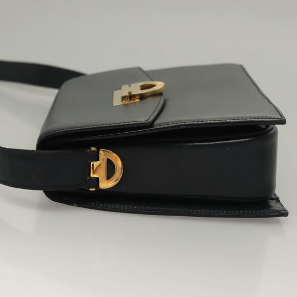 CELINE Shoulder Bag Leather Navy Gold - Picture 5 of 13